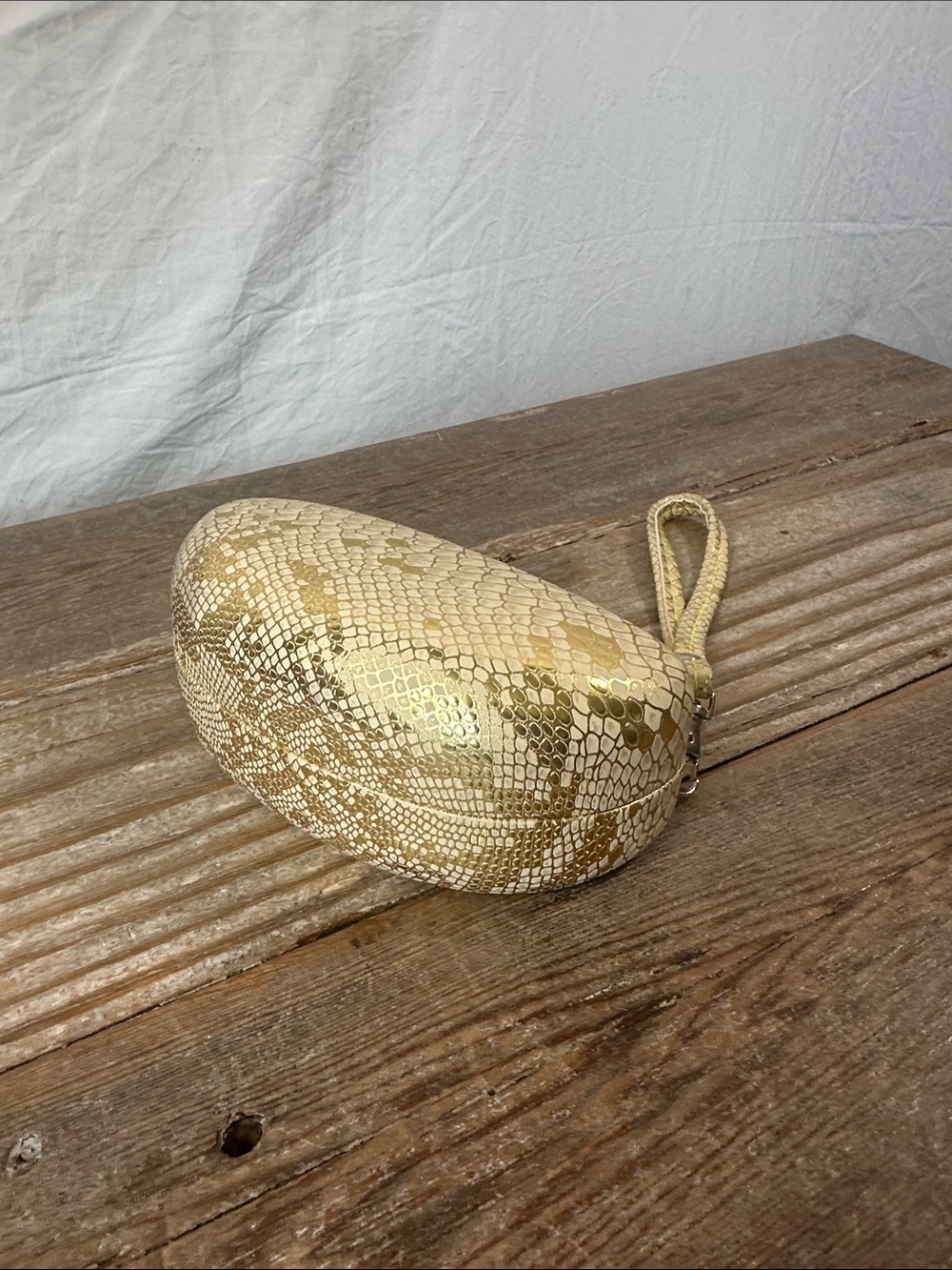 Metallic Gold Snakeskin Wristlet Eyewear Case